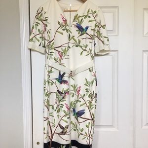 TED BAKER Stunning bird pattern dress